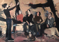 0400_Pola_Dwurnik_School_of_Smoking _or_Concert_in_A_Cave_2009_oil_canvas_150x210cm